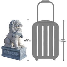 Design Toscano Giant Foo Dog of the Forbidden City Asian Garden Statue, 30 Inch, Resin, Two Tone Stone Finish