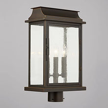 Capital Lighting 936832OZ Bolton Outdoor Post/Pier Mount, 3-Light 180 Total Watts, 20" H x 12" W, Oiled Bronze