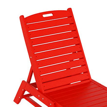 WestinTrends Malibu Poly Reclining Outdoor Patio Chaise Lounge Chair Adjustable (Set of 2), Red