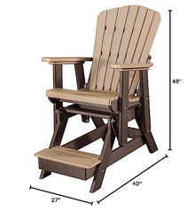 American Furniture Classics OS Home and Office Model 516CTB Fan Back Balcony Glider Made in The USA- Cedar, Tudor Brown