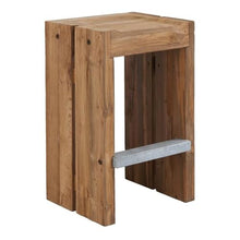 Afuera Living Modern 28" Wood and Steel Bar Stool Set of 2 Brown
