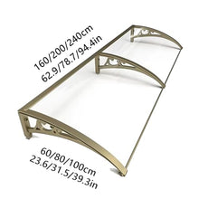 Outdoor Sunshade Aluminum Awning - UV Protection Weather-Resistant Polycarbonate Canopy Shelter for Windows Doors Patios Entryways