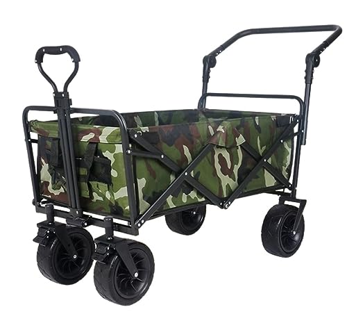 MIIKHI Trolley Cart Portable s Camping Wagon Beach Cart Folding Cart with Wheels Outdoor Shopping Carts Camping Fishing Trolley Camping Cart Garden Wagon (E)