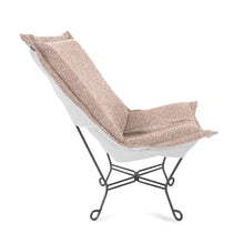 Howard Elliott Collection Patio Scroll Puff Chair Titanium- Alicante Blush