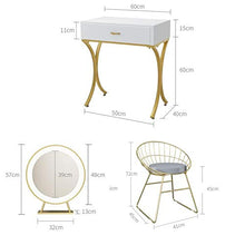 Side End Table Vanity Set with LED Mirror Cushioned Stool Dressing Table Vanity Makeup Table with Sliding Drawer , Makeup Organizers Separately Console table , side table 3 Sizes for Living Room Bedro