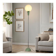 ZHONGCHENGWU Floor Lamp Mid-Century Modern Floor Lamp, 63" Vintage Standing Lamp with Frosted Glass Shade for Bedroom Living Room Office Decor(Green)