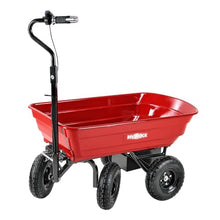 Electric Wheelbarrow Cart, Powered Garden Cart, 264LBS Capacity, 2.6 cu.ft Volume, 24V 180W 75L, 4 Wheeled for Yard, Farm, Beach and Heavy Duty Hauling (Red)