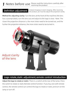 40W LED GOBO Projector LED Custom Image Logo Projector Light with Rotating Glass Gobos for Outdoor Use Company Hotel Restaurant Advertising Signs (with Custom Fullcolor Rotating Glass Gobos)