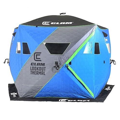 CLAM X500 Insulated 90 Gram Full Thermal Trap 5 Sided Lookout Outdoor Fishing Hunting Hub Tent Shelter Prior Thermal Model