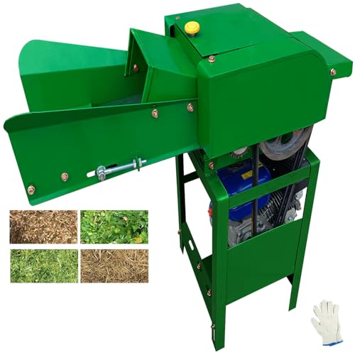 TXMACHINE® Lawn Mowers 800kg/h hay Cutter Machine Electric hay Cutter Silage Machine Grass Cutter for Chaff,Corn Straw,Grass,Wheat Straw with Miniature Circuit Breaker (Gasoline Type)
