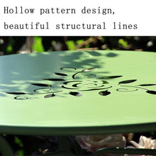 FENOKD Patio Table and Chair Set with Hollow Decoration Outdoor Rust-Proof Garden Table Suitable for Bistro for Balcony and Courtyard White 23.6 Inches (White)