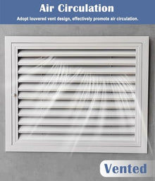 Innovz White Louvered Access Panel Door, Ventilated HVAC Utility Room Inspection Door for Water Heater & Pipe Maintenance, Attic Hatch Wall Hole Cover Plate(WxH(20x60in))