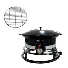 2pcs Outdoor Portable Propane Gas Fire Pit with Cover, 19" Black,Firepit