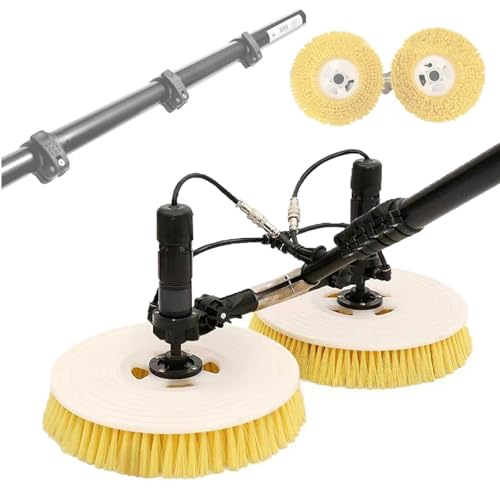Ostreemaner Photovoltaic Panel Cleaning Brush-Dual-Ended Spin,500-750m³/H,3.5m/5.5m/7.5m Extendable Pole Brush,Solar Photovoltaic Panel Cleaning Brush,Mains Power,3.5M