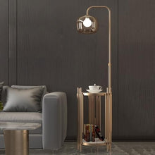 LUYOUBOZHU Floor Lamp Floor Lamp with Shelf & Marble Base, Standing Lamp for Bedroom, Living Room