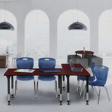 Regency Adjustable Classroom Table Set with 18" Andy Chairs Mahogany/Navy