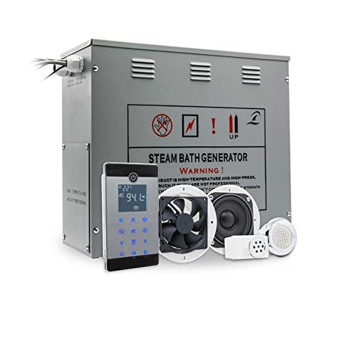 Sauna Steam Generator Sauna Heater 9KW Auto Drain Brass Valve Shower Steam Sauna Bath Generator Steam Room Touch Screen LCD Display Sauna Accessories (Color : VS-C090-9KW-BP) (Vs)