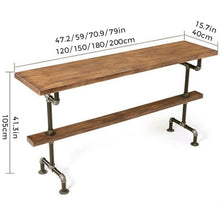Bar Table, Industrial Narrow Solid Wood Counter Height Bistro Breakfast Bar