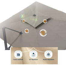 MXJCKSOQ 10'X13' Square Patio Umbrella Canopy - UV Protection 8 Ribs Cantilever Replacement Cover for Garden Outdoor Parasol Top Weather-Resistant Fabric,Dark Green-300x300cm(10x10ft)