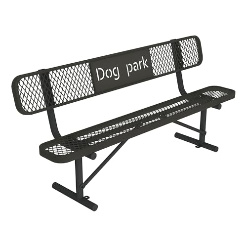 Norwood Open Air Series Outdoor 6-Ft Dog Park Bench, Heavy Duty, Weather Resistant Steel