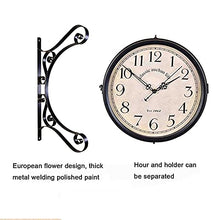 Double Sided Wall Clock, 360 Degree Rotation Garden Clocks Outdoor Waterproof Retro Stand Clock Wall Clock Vintage Indoor Hanging Décor Clock