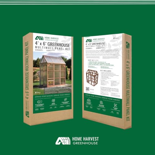 Home Harvest Greenhouse 4' x 6' Multiwall Panel Kit, DIY Outdoor Gardening Structure