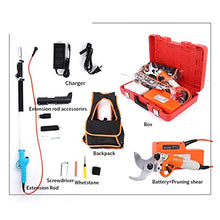 Electric Secateurs, 36V Electric Pruner, 0-45Mm Lithium Branches, 1.2-1.8M Hedge Trimmer Extension Rod