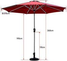 Outdoor Garden Parasols Parasols 9'/2.7M Patio Table Umbrella Outdoor Garden with 8 Sturdy Ribs for Garden Deck Backyard and Pool (Color : Light Khaki) (Coffee Color)