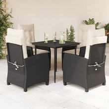 DYRJDJWIDHW Patio Rocking Chairs,Patio loveseat,Apartment Patio Furniture,5 Piece Patio Dining Set with Cushions Black Poly RattanSuitable for Patio, Garden, Gazebo Low