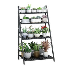 ZOCWJK Ladder Plant Stand 4Tier Wooden Planter Holder Flower Pot Display Shelf for Home Patio Lawn Garden Balcony Plant Stand Indoor,Black-70cm