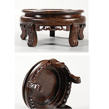 HGIYA Bonsai base Retro Crafts Wooden Display Stand Teapot Pedestal,Delicate Round Tiger Foot Ornament,Vase Containers Pots Plant Jade Carving Trophy Ebony Wood