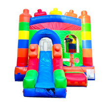 Pogo Bounce House Inflatable Bounce House with Slide Building Block