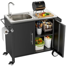 Dancongtea Outdoor Grill Cart with Sink 304 Stainless Steel Table