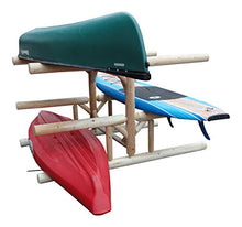 Log Kayak Rack 1 Paddle Boat Plus 2 Canoes Plus 2 Kayak or SUP Rack Natural