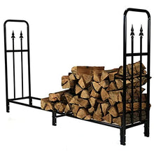WANGKENSU 6ft Log Holder Outdoor Heavy Duty Firewood Rack, Steel Tubular Fire Wood Stand for Patio Deck Log Storage, Easy Assemble Fireplace Tool