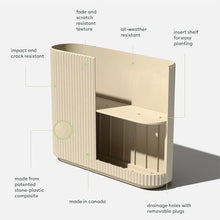 Veradek Demi Series Span Planter - Tall and Wide Outdoor Planter with Shelf