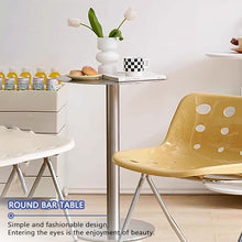 Stainless Steel Round Table Bistro Pub Furniture - Bar Table Kitchen Dining Table, Circular Chassis Design, Suitable for Bars, Coffee Shop, Balcony, Patio, 3 Height Available ( Size : 40x40x105cm )