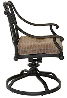Patio Land Palm Tree Outdoor Patio Swivel Rocker Dining Chairs Dark Bronze