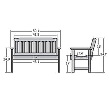 Highwood Lehigh Garden Bench 5 Feet Federal Blue