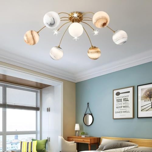 XIEICS Dimmable Modern Flush Mount Ceiling Lights, Nordic Creative Children's Room Close to Ceiling Lights for Boys Baby Room Nursery Dining Room Bedroom Living Room
