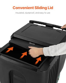 VEVOR Commercial Ice Bin, 125 lbs Portable Ice Caddy, 31.5 x 22.8 x 29 inch Insulated Ice Carrier with 4 Wheels and Sliding Lid, Large Ice Bin for Catering, Kitchens, Bistros, Restaurants, and Bars