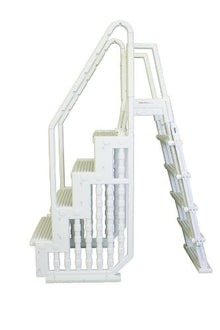 Blue Wave Easy Pool Step with Outside Ladder White