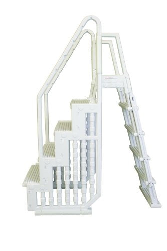 Blue Wave Easy Pool Step with Outside Ladder White