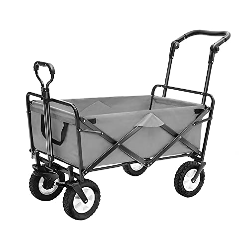 Laundry Trolley Handcart, Folding Garden Trolley Cart Heavy Duty Wagon Multi-Function Shopping Cart Load 80Kg