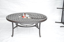 Nassau Outdoor Patio 52" Ice Tea Coffee Table Dark Bronze Cast Aluminum