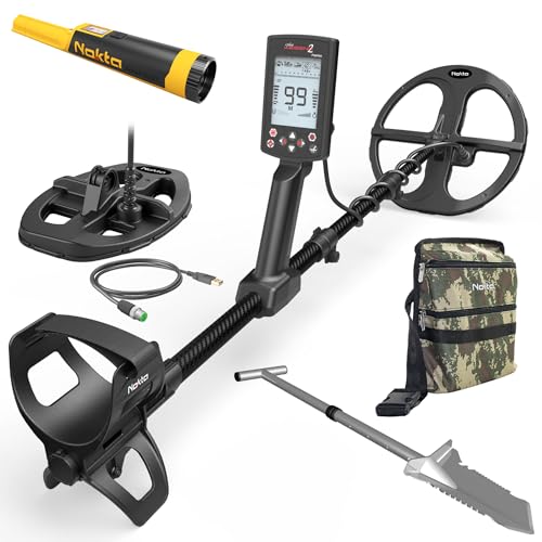 Nokta The Legend 2 Simultaneous Multi Frequency Metal Detector, Waterproof Detector for Adults with Wireless Headphones and 2 Search Coils, ACCUPOINT, Premium Shovel & Finds Pouch