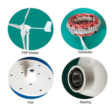 1500W 24 48 96 Volt 3 Nylon Fiber Blade Horizontal Home Wind Turbines Wind Generator Power Windmill Energy Turbines Charge For Home Use(48V)