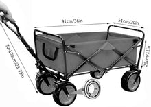 Outdoor Folding Utility Wagon with Adjustable Handle, Heavy Duty Garden Cart, Portable Camping Trolley, Load Capacity 80kg/176lbs(Style 2)