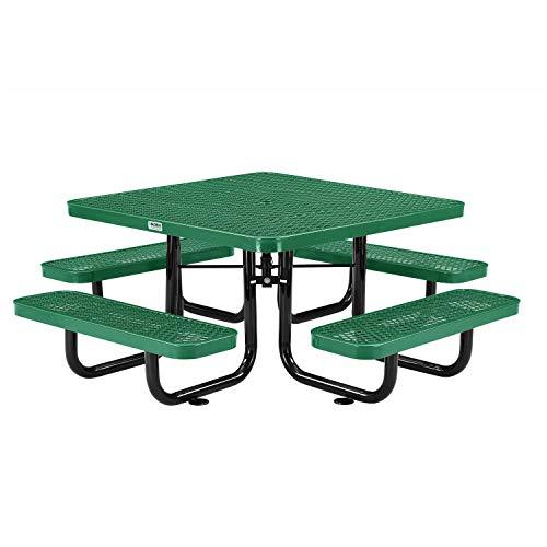 Global Industrial 46" Square Kids Picnic Table, Expanded Metal, Green