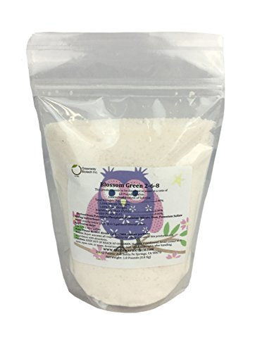Greenway Biotech Hydroponics Bloom Booster Fertilizer for Blooming Stages- Blossom Green 2-6-8 Contains 2% Nitrogen 6% Potassium 8% Phosphorus Ideal for Plants, Flower- 37.4 Pounds